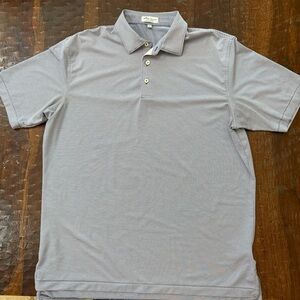 Peter Millar Light Blue and Pink Striped Summer Comfort Polo Shirt